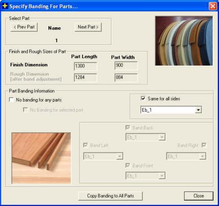 Panel Optimization Software - PLUS 2D Wood : Define Edge Banding